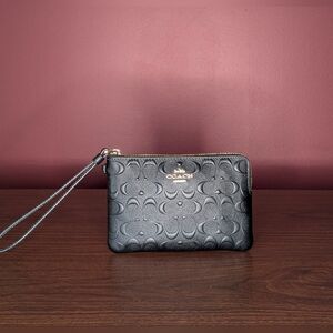 Coach Black Corner Zip Wristlet